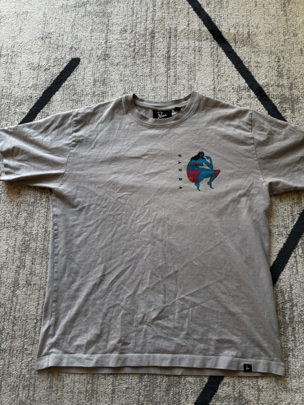 Parra Men's Taupe Graphic Short Sleeve Tee